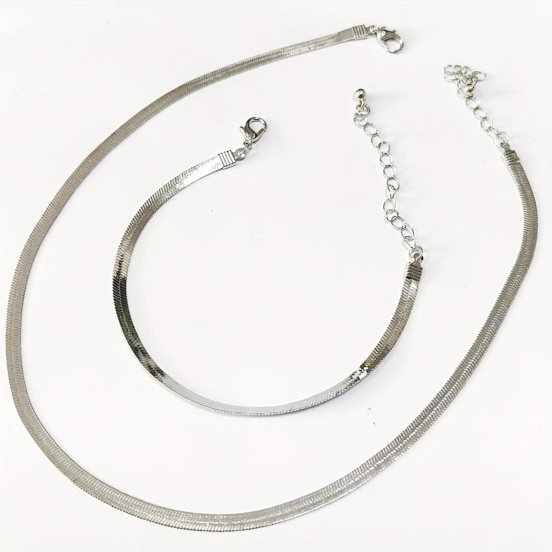 Classic herringbone necklace & bracelet
