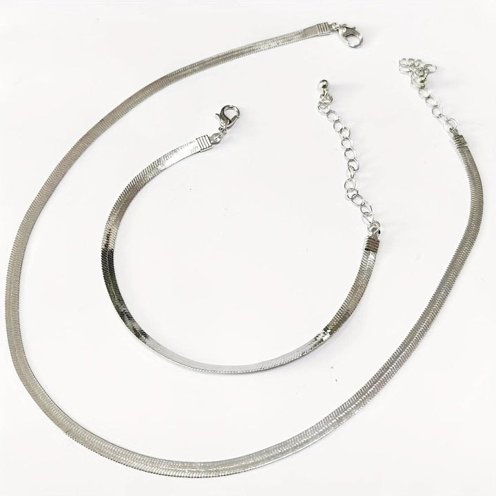 Classic herringbone necklace & bracelet
