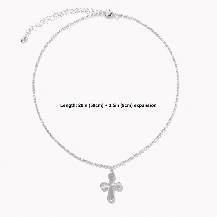 18k Sunburst Cross Necklace