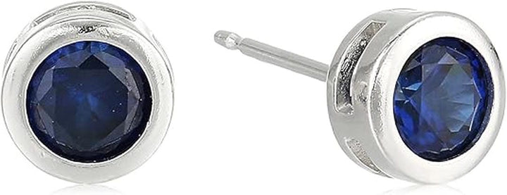 Sapphire Bezel Stud Earrings