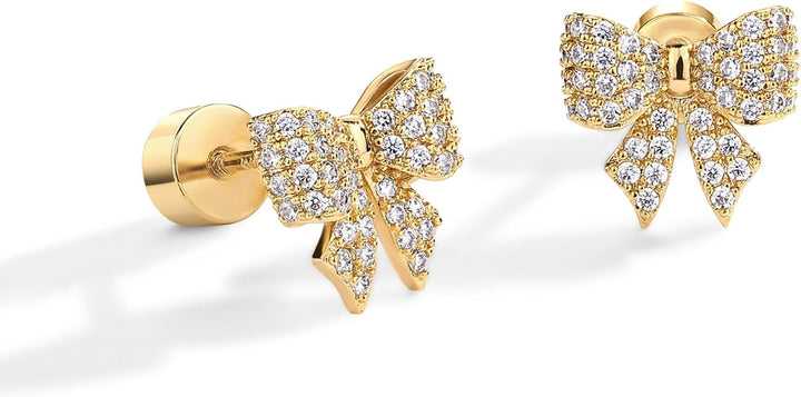 Earrings with Bow Motif | Gold