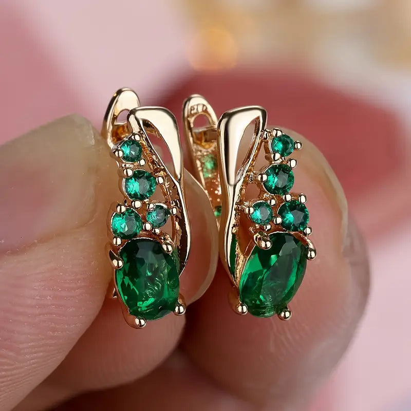 Agathe | Earrings | Emerald