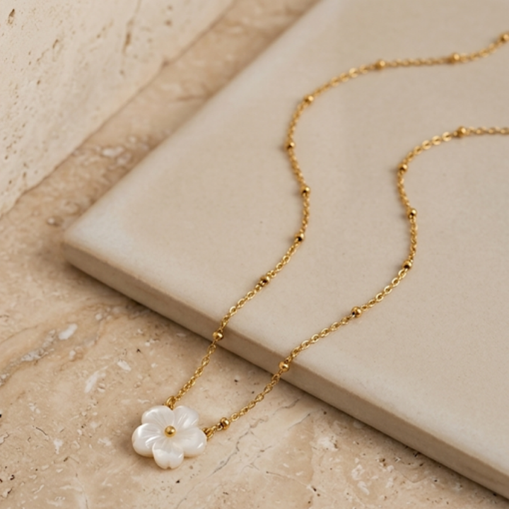 White Blossom Flower Necklace