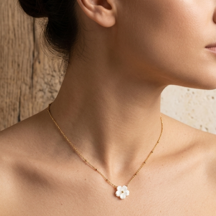 White Blossom Flower Necklace