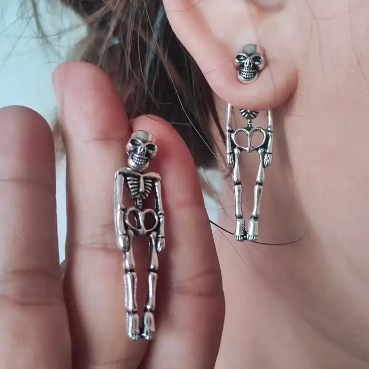 DANGLING SKELETON EARRINGS (PAIR) (BLACKLIST)