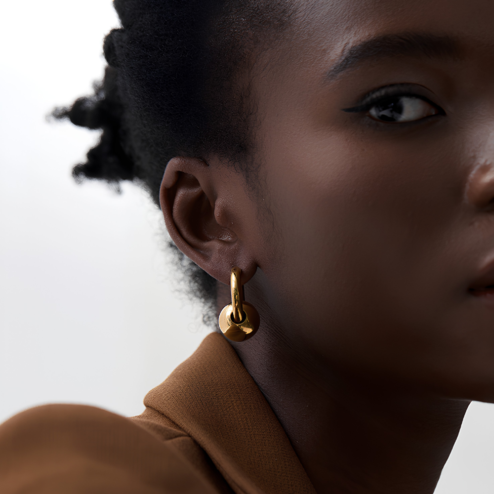 GOLD BALL EARRINGS (PAIR)