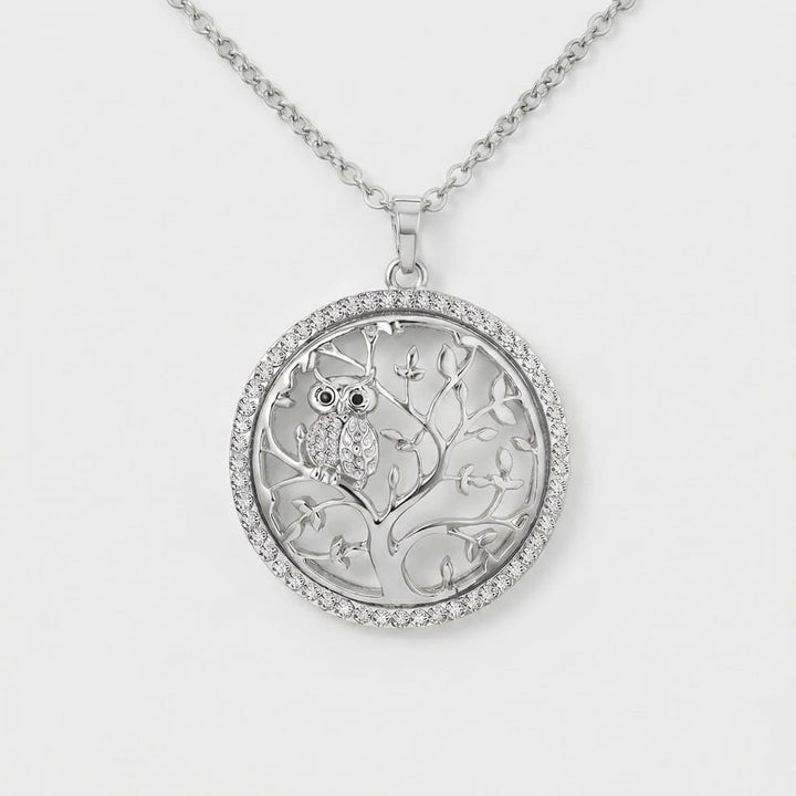 Moonlit Owl Tree Necklace