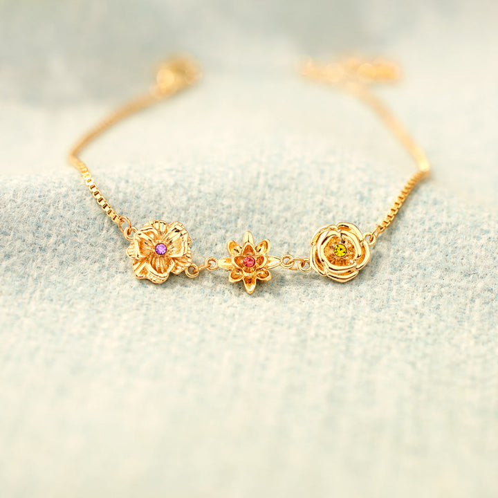 1-10 Three-Dimensional Birth Flowers Bracelet