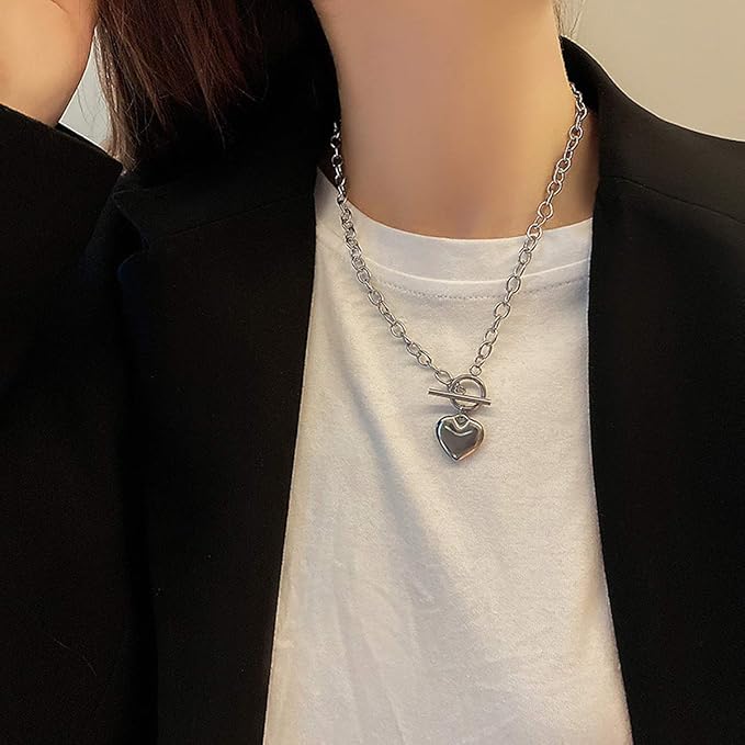 Sterling Silver Bubble Heart Necklace