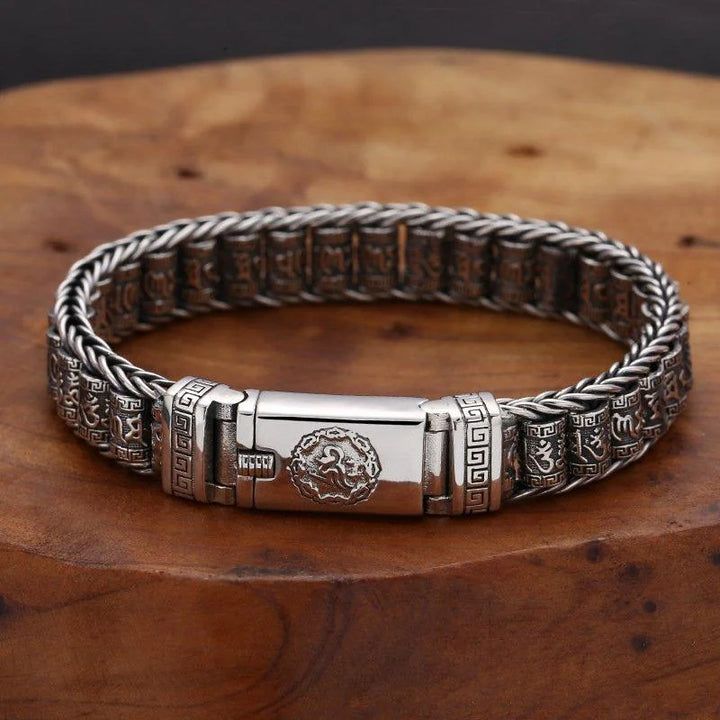 Silver Rotating Drum Hand Bracelet