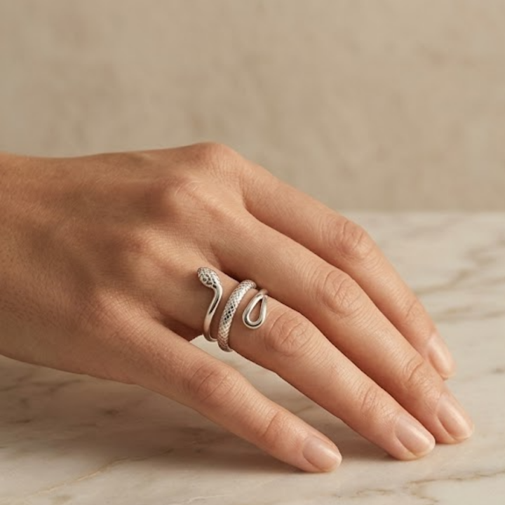 Detailed Snake Ring (Adjustable)
