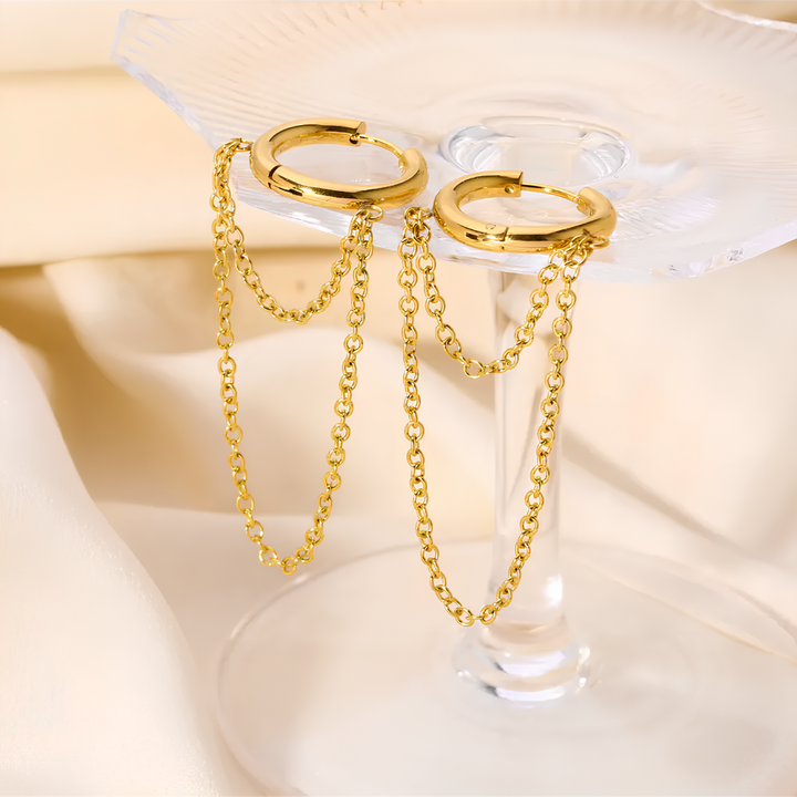 DOUBLE CHAIN EARRINGS (PAIR)