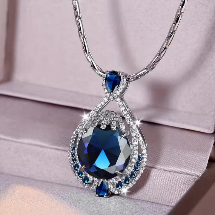 Emerald Teardrop Halo Necklace