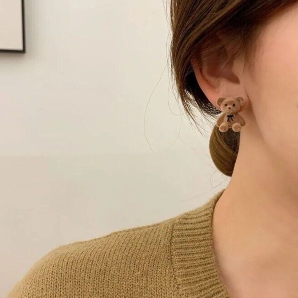 CUTE ANIMAL PLUSH EARRINGS (PAIR)