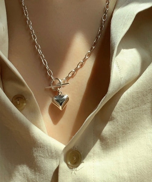 Sterling Silver Bubble Heart Necklace