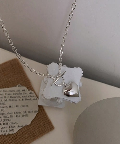 Sterling Silver Bubble Heart Necklace