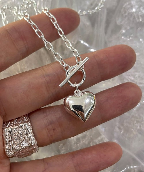 Sterling Silver Bubble Heart Necklace