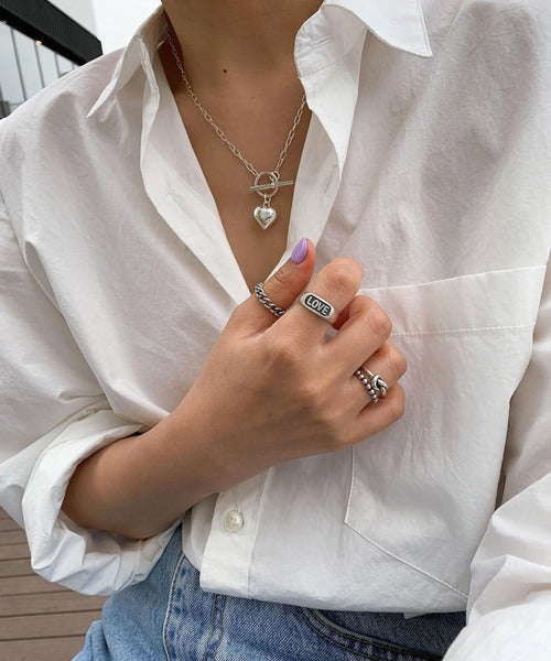 Sterling Silver Bubble Heart Necklace