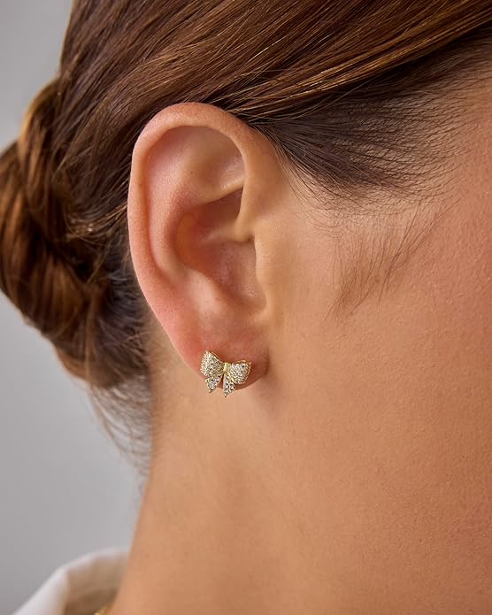 Earrings with Bow Motif | Gold