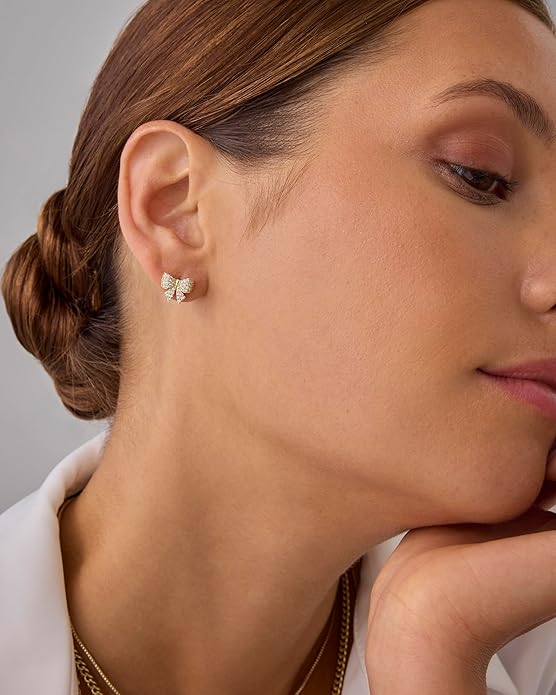 Earrings with Bow Motif | Gold