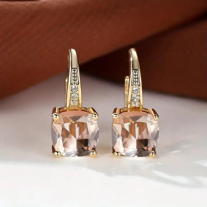 Mystic Sapphire Stone Hoop Earrings