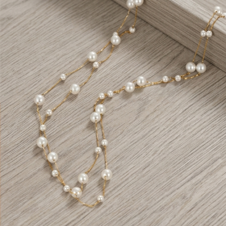 Layered Tori Pearl Necklace