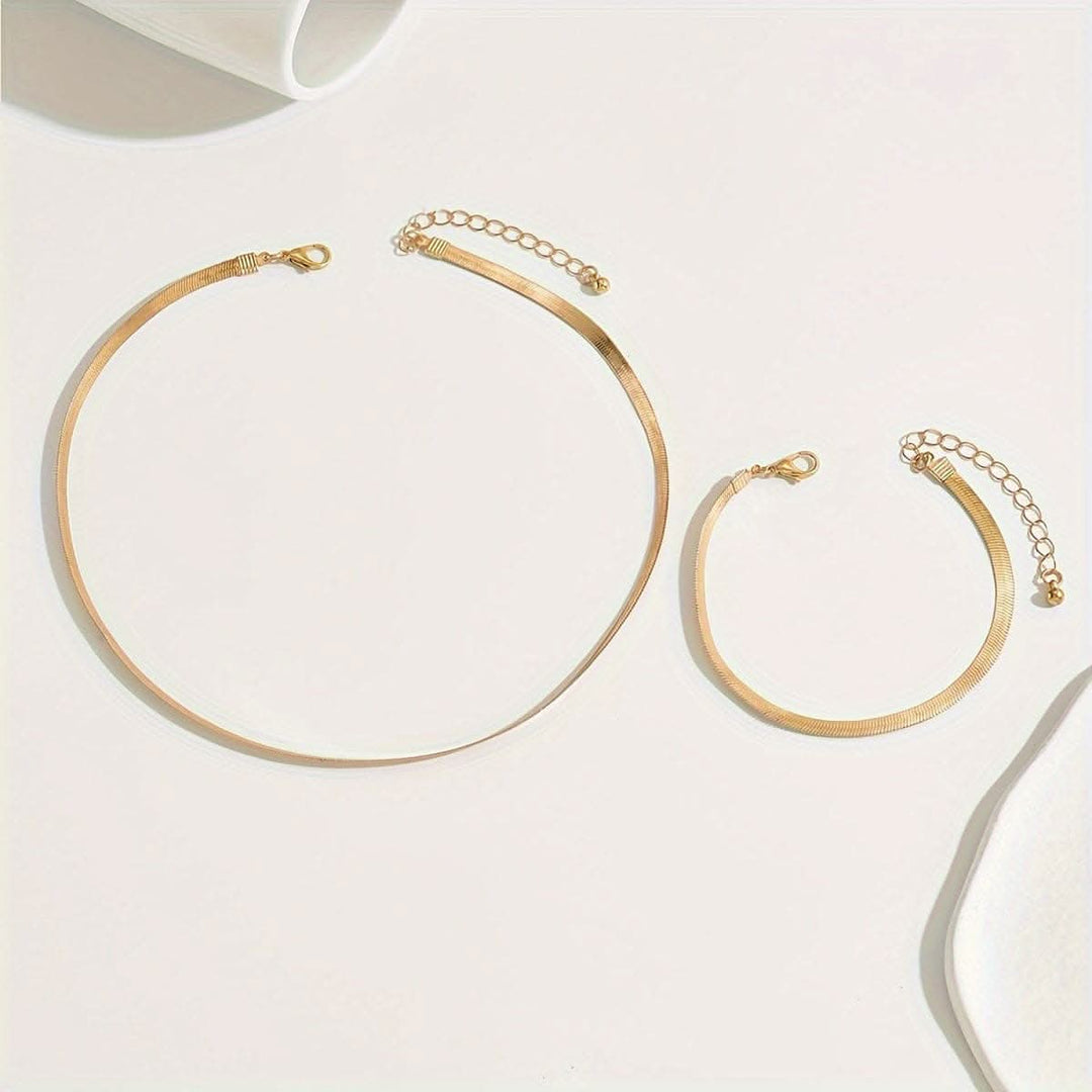 Classic herringbone necklace & bracelet