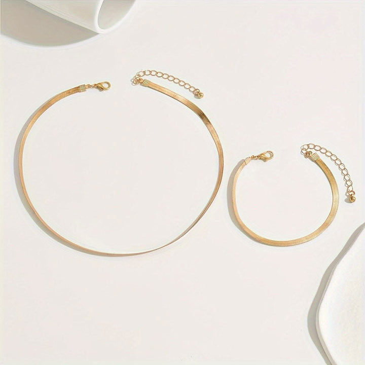 Classic herringbone necklace & bracelet