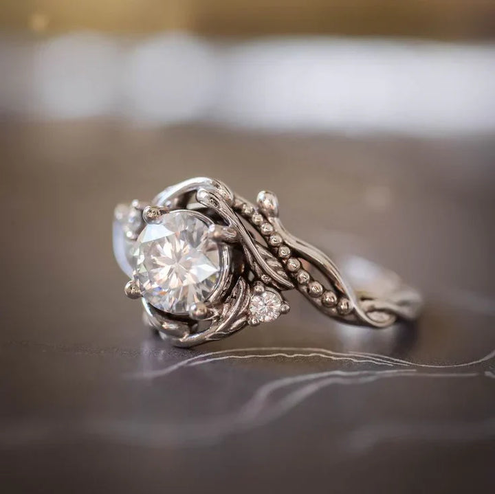 Chic Silver Branch Zirconia Ring