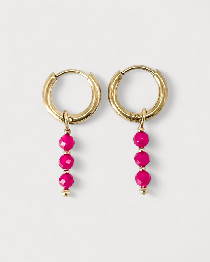 Mon Cheri - Earrings - Natural Stone - Stainless Steel