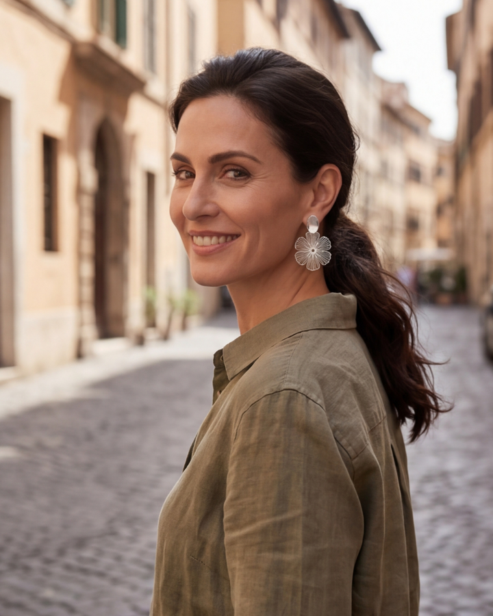 Clip Flower Earrings