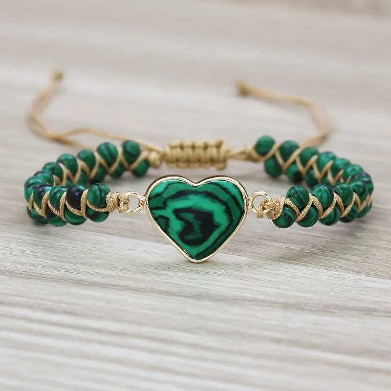 Boho-Chic Adjustable Heart Chakra Bracelet