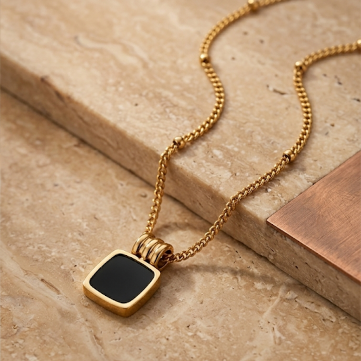 Lucia Black Pendant Necklace