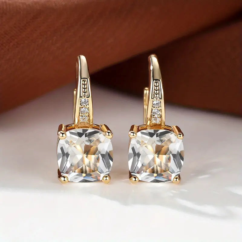 Hoop earrings with Mystic Stone | Gold