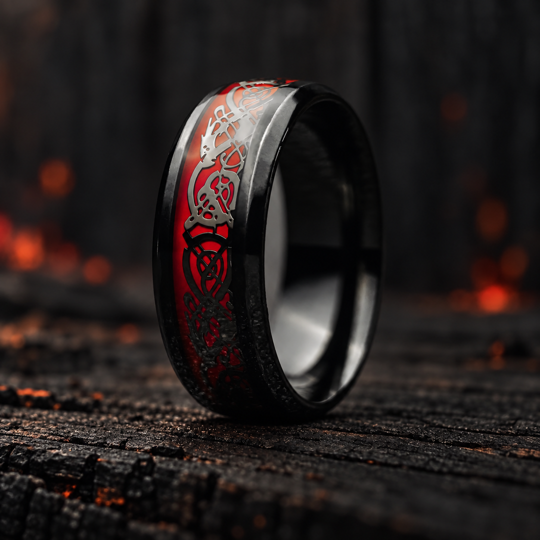 Dragon Ring - Red & Black