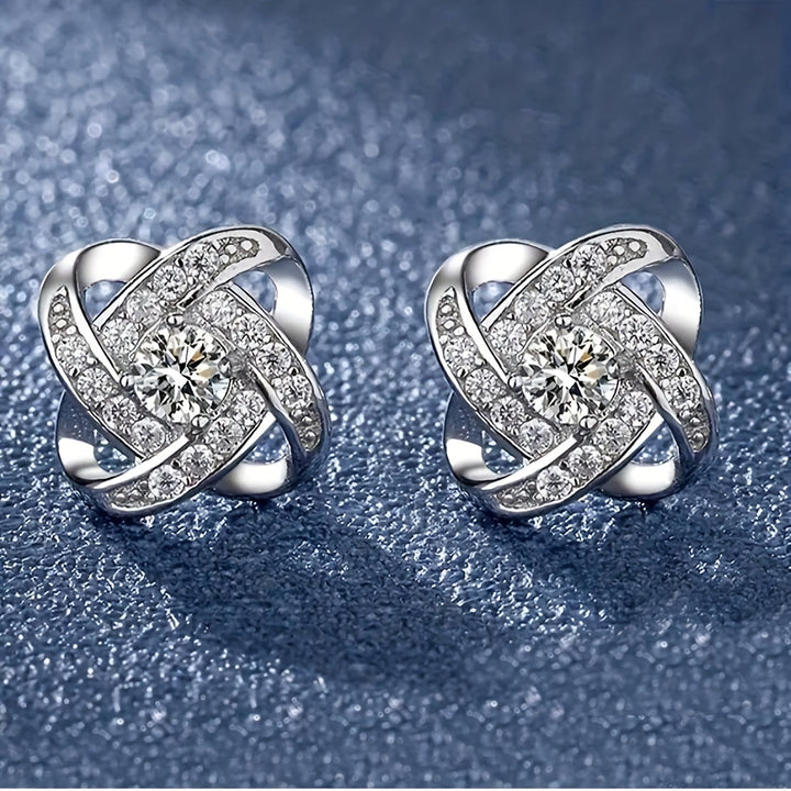 Lilac Four-Leaf Clover Earrings