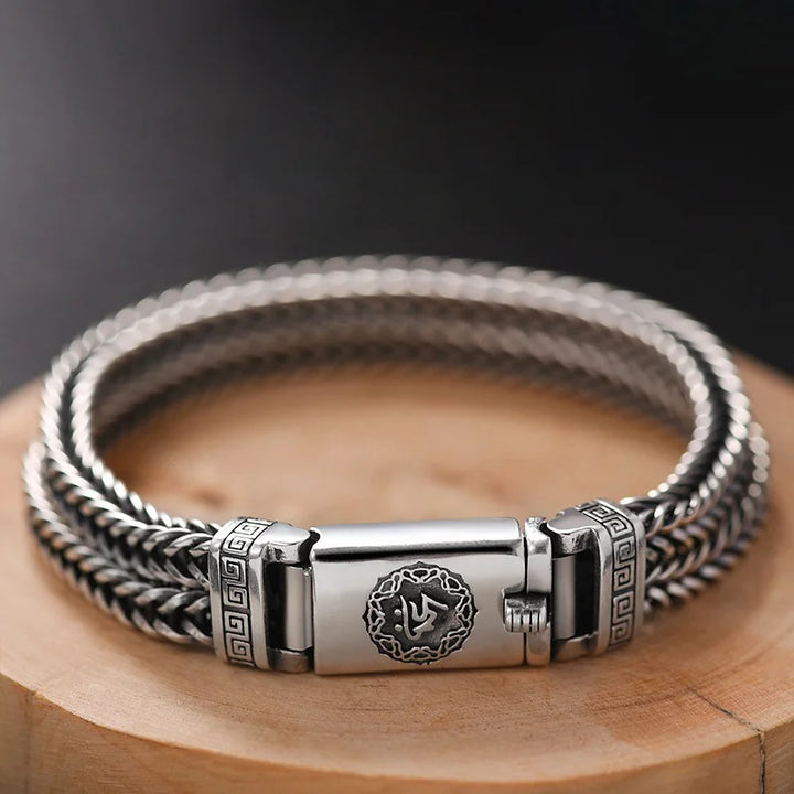 Silver Rotating Drum Hand Bracelet