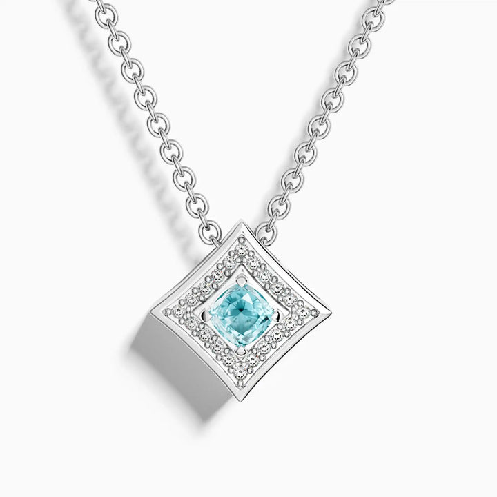 Aquamarine Sterling Silver Pendant Necklace