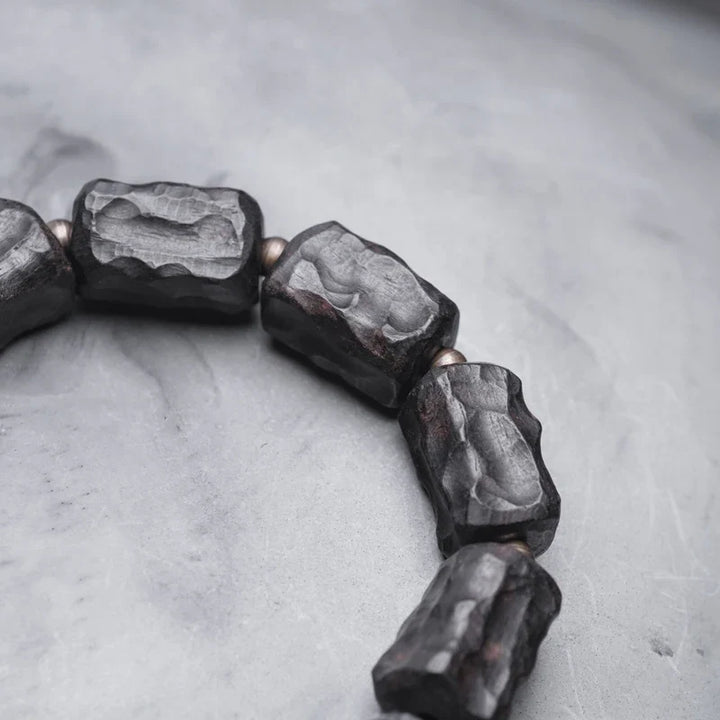 Vidar | Handmade Black Rutilated Quartz, Ebony & Copper Bracelet