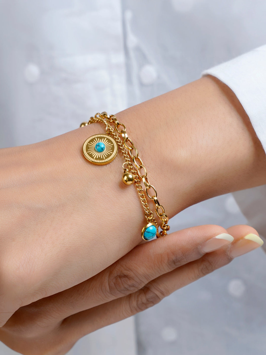 Aahana Eye 18K Gold Plated Bracelet