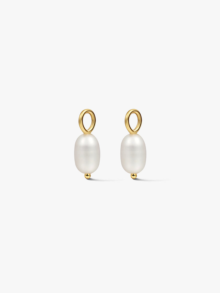 Oval Pearl Hoop Charms