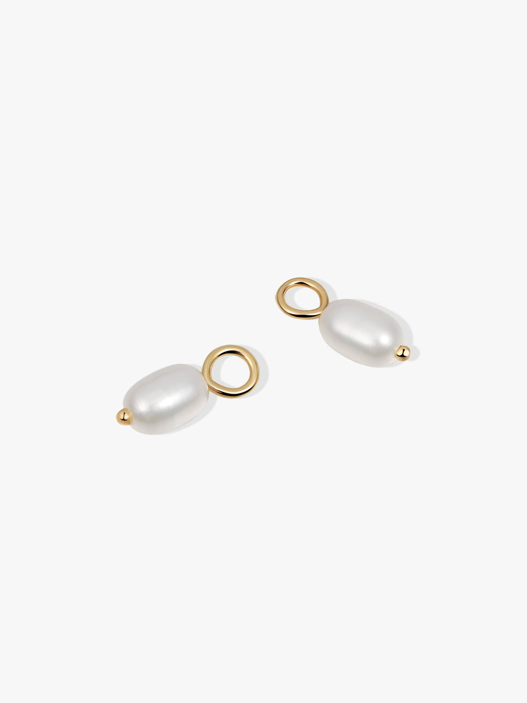 Oval Pearl Hoop Charms