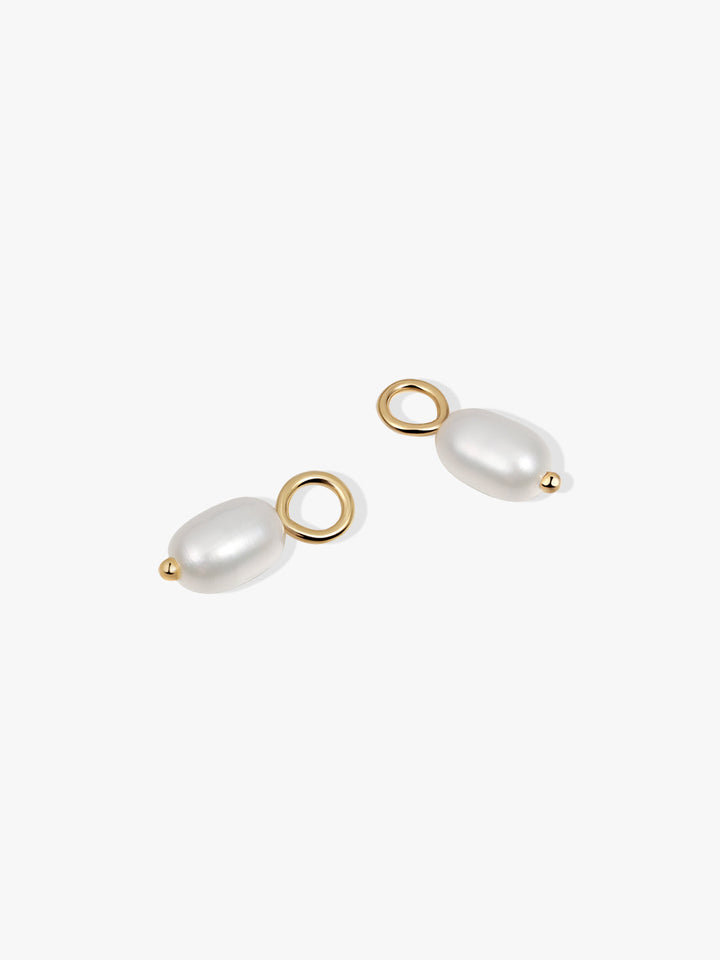 Oval Pearl Hoop Charms