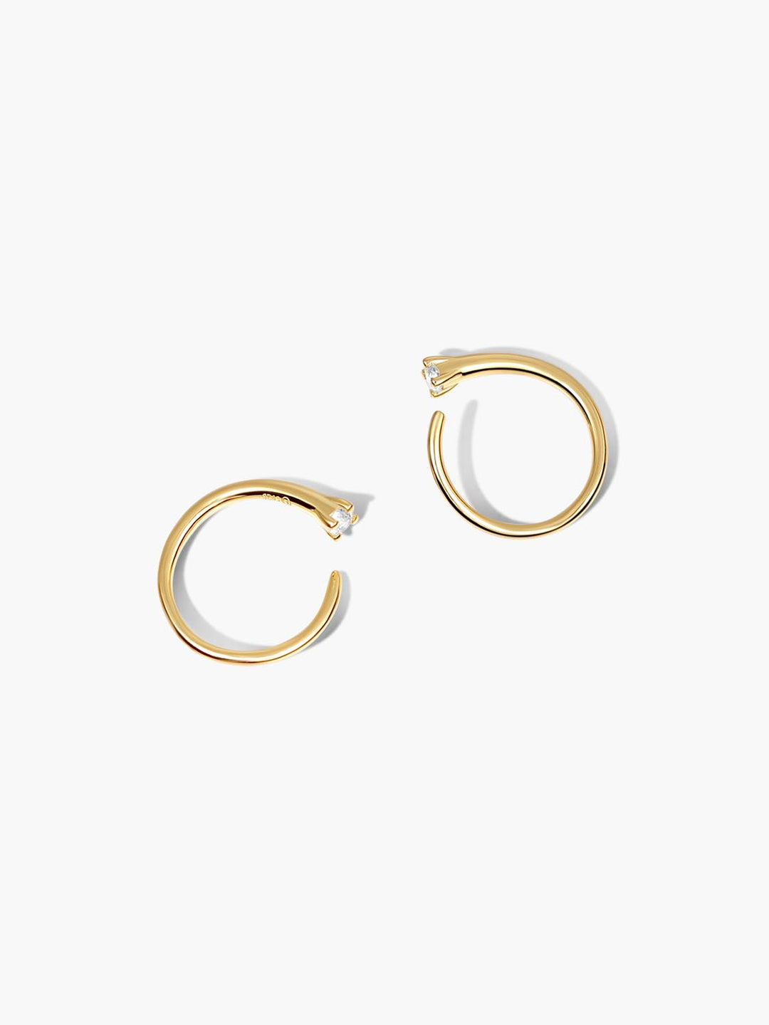 Swirl Sapphire Solitaire Huggies