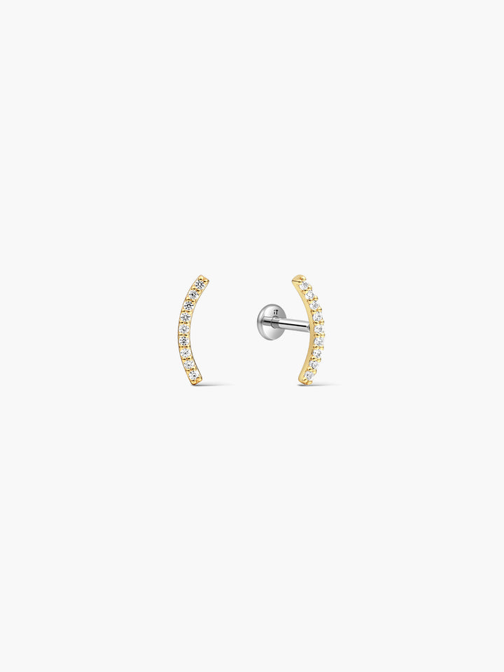 Sapphire Curved Flat Back Studs