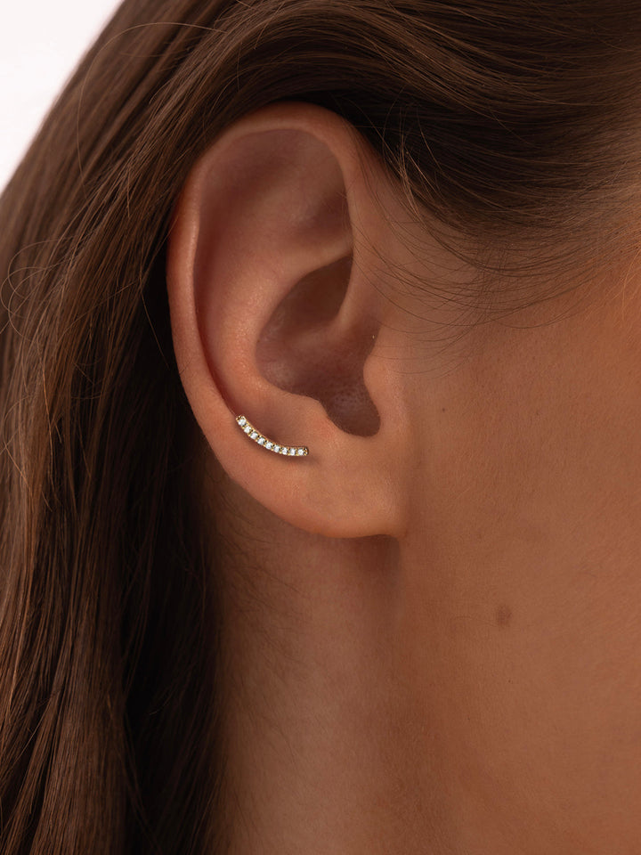 Sapphire Curved Flat Back Studs