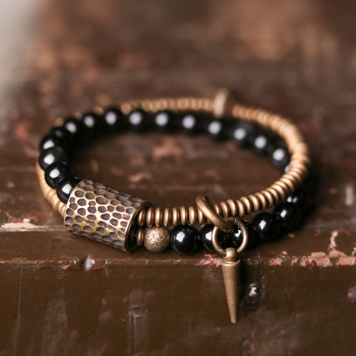 Knud | Black Obsidian & Copper Handmade Bracelet