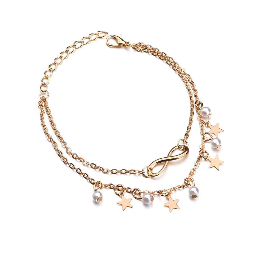 Infinity 9977 Infinity Anklet Bracelet + Pearls and Stars – Evelyn Rose Jewelry