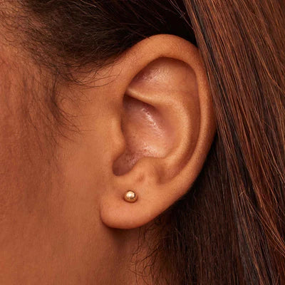 Ball | Gold Stud Earrings
