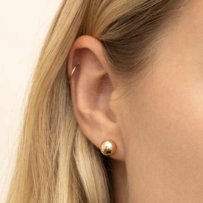 Ball | Gold Stud Earrings